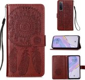 Voor Huawei Nova 7 5G Dream Catcher Printing Horizontale Flip Leren Case met Houder & Kaartsleuven & Portemonnee & Lanyard (Bruin)