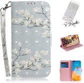 Voor Huawei P40 Pro 3D Schilderen Horizontale Flip Leren Case met Houder & Kaartsleuf & Portemonnee & Lanyard (Magnolia)