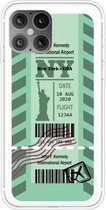 Voor iPhone 12/12 Pro Boarding Pass Series TPU telefoon beschermhoes (groen New York)
