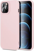ESR Cloud Serie zachte vloeibare siliconen beschermhoes voor iPhone 12 Pro Max (roze)