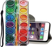 Gekleurde tekening patroon horizontaal Flip PU lederen tas met houder & kaartsleuven & portemonnee & lanyard voor iPhone 8 & 7 (oogschaduw)