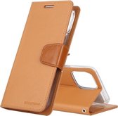 GOOSPERY SONATA DAGBOEK Horizontale flip lederen tas met houder & kaartsleuven en portemonnee voor iPhone 12 Pro Max (kaki)