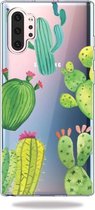 Mode Zachte TPU Case 3D Cartoon Transparante Zachte Siliconen Cover Telefoon Gevallen Voor Galaxy Note10 + (Cactus)