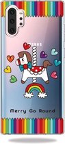 Mode Zachte TPU Case 3D Cartoon Transparante Zachte Siliconen Cover Telefoon Gevallen Voor Galaxy Note10 + (Merry-Go-Round)