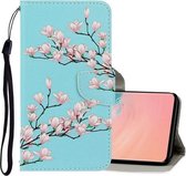 Voor Galaxy S10 3D Gekleurde Tekening Horizontale Flip PU Leren Case met Houder & Kaartsleuven & Portemonnee (Magnolia)