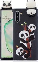 Voor Galaxy Note 10 schokbestendige Cartoon TPU beschermhoes (drie panda's)