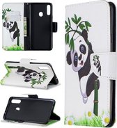 Voor Galaxy A20s Patroon Gekleurde Tekening Horizontale Leren Flip Case met Houder & Kaartsleuven & Portemonnee (Panda)