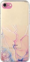Holle marmeren patroon TPU rechte rand fijn gat beschermhoes voor iPhone 6 (roze)