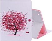 Gekleurd tekenpatroon Horizontale flip PU lederen tas met houder & kaartsleuven & portemonnee & slaap- / wekfunctie (gekleurde boom)