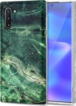 Voor Samsung Galaxy Note10 TPU glanzend marmeren patroon IMD beschermhoes (smaragdgroen)