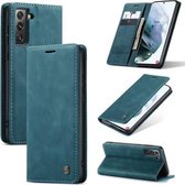 Voor Samsung Galaxy S21 5G CaseMe 013 Multifunctionele horizontale flip lederen tas met houder & kaartsleuf & portemonnee (blauw)