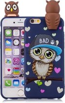 Voor iPhone 6 schokbestendig Cartoon TPU beschermhoes (blauwe uil)
