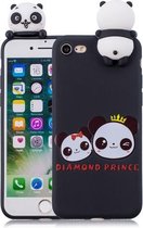 Voor iPhone 7/8 schokbestendig Cartoon TPU beschermhoes (twee panda's)