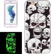 Voor iPhone 6 Plus & 6s Plus Noctilucent Red Eye Ghost Pattern IMD Vakmanschap Soft TPU Cover Case