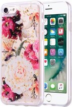 Goudfoliestijl Dropping Glue TPU zachte beschermhoes voor iPhone 7 Plus (bloem)