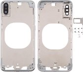 Transparante achterkant met cameralens en simkaarthouder en zijkleppen voor iPhone XS Max (wit)