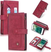 Voor iPhone 6 / 6s / 7/8 POLA Multifunctionele mode magnetische horizontale flip lederen tas met kaartsleuven & portemonnee & fotolijst & houder (rood)