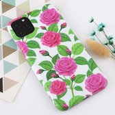 Voor iPhone 11 Pro Max Flower Pattern TPU Protecitve Case (Pink Rose)