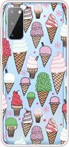 Voor Galaxy A41 schokbestendig geverfd transparant TPU beschermhoes (ijs)