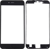 3-in-1 voor iPhone 6s Plus (glazen buitenlens voorzijde + lcd-frame voorbehuizing + homeknop) (zwart)