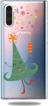 Voor Galaxy Note10 Trendy Cute Christmas Patterned Clear TPU Beschermhoes (Happy Christmas Tree)