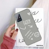 Voor Galaxy A71 Enjoy Love Pattern Frosted TPU beschermhoes (grijs)