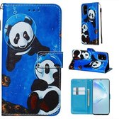 Voor Galaxy S20 + Gekleurde Tekening Patroon Plain Weave Horizontale Flip Leren Case met Houder & Kaartsleuf & Portemonnee & Lanyard (Onderzeese Panda)
