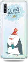 Voor Galaxy A50 Trendy schattig kerstpatroon doorzichtig TPU beschermhoes (pinguïn)