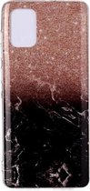 Voor Galaxy A51 Marble Pattern Soft TPU beschermhoes (zwart goud)