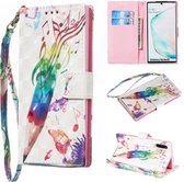 Voor Galaxy Note10 / Note10 5G Gekleurd patroon Horizontale flip PU lederen tas, met houder & kaartsleuven en portemonnee (muziekpotlood)