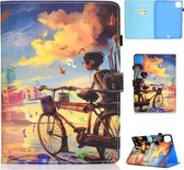 Voor iPad Air 2020 10.9 Gekleurde Tekening Stiksels Horizontale Flip Leren Case met Houder & Kaartsleuven & Slaap / Wekfunctie (Bike Boy)