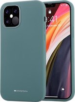 Voor iPhone 12 Pro Max GOOSPERY SILICONE Effen kleur Zacht vloeibaar siliconen Schokbestendig Soft TPU-hoesje (groen)