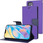 Voor iPhone 12 mini GOOSPERY FANCY DAGBOEK Cross Pattern Horizontale Flip Leren Case met Houder & Kaartsleuven & Portemonnee (Paars)