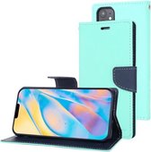Voor iPhone 12 mini GOOSPERY FANCY DAGBOEK Cross Pattern Horizontale Flip Leather Case met houder & kaartsleuven & portemonnee (Mintgroen)