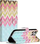 Voor iPhone 12 Pro Max 3D Geschilderd Patroon Horizontale Leren Flip Case met Houder & Kaartsleuven & Fotolijst & Portemonnee (Color Wave)