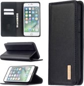 Voor iPhone 8 Plus / 7 Plus 2 in 1 afneembare magnetische horizontale flip lederen tas met houder & kaartsleuven en portemonnee (zwart)