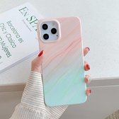 Voor iPhone 12 Pro Max Marble Pattern Soft TPU beschermhoes (oranje groen verloop)