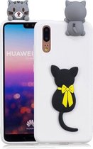 Voor Huawei P20 Pro 3D Cartoon patroon schokbestendig TPU beschermhoes (kleine zwarte kat)