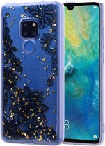 Cartoon patroon goudfolie stijl Dropping Glue TPU zachte beschermhoes voor Huawei Mate 20 (zwart kant)