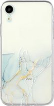 Holle marmeren patroon TPU rechte rand fijn gat beschermhoes voor iPhone XR (grijs)