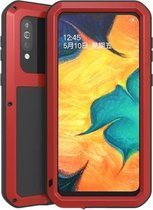 Voor Galaxy A40s LOVE MEI metalen schokbestendige waterdichte stofdichte beschermhoes (rood)