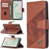 Voor Samsung Galaxy Note 10 Bijpassende Kleur Krokodil Textuur Horizontale Flip PU Lederen Case met Portemonnee & Houder & Kaartsleuven (Bruin)