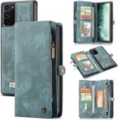 Voor Samsung Galaxy Note20 CaseMe-008 Afneembare Multifunctionele Horizontale Flip Leren Case met Kaartsleuf & Houder & Rits Portemonnee & Fotolijst (Blauw)