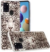 Voor Samsung Galaxy A21s Lichtgevende TPU zachte beschermhoes (Leopard Tiger)