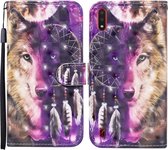 Voor Samsung Galaxy A01 Gekleurde Tekening Patroon Horizontale Flip Leren Case met Houder & Kaartsleuven & Portemonnee (Wind Chime Wolf)