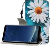 Voor Galaxy S8 Gekleurde tekening Horizontale flip lederen tas met houder & kaartsleuf & portemonnee (chrysant)