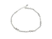 zilveren schakelarmband Melbourne met 42 cubic zirconia | armband dames zilver | Lengte verstelbaar 17-19cm | Zilverana | 925 zilver