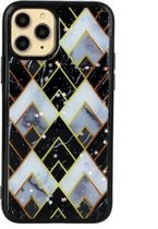 Voor iPhone 11 Pro Marble Series Stars Powder Dropping Epoxy TPU beschermhoes (Diamond Plaid)