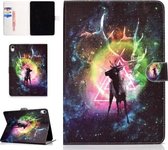 Voor iPad Pro 11 inch (2018) Gekleurd tekeningpatroon Horizontaal Flip PU-leren hoes met houder & kaartsleuf & slaap- / wekfunctie (Starry Deer)