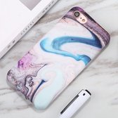 Voor iPhone 6 / 6s aquarel marmerpatroon IMD TPU mobiele telefoonhoes (paars)